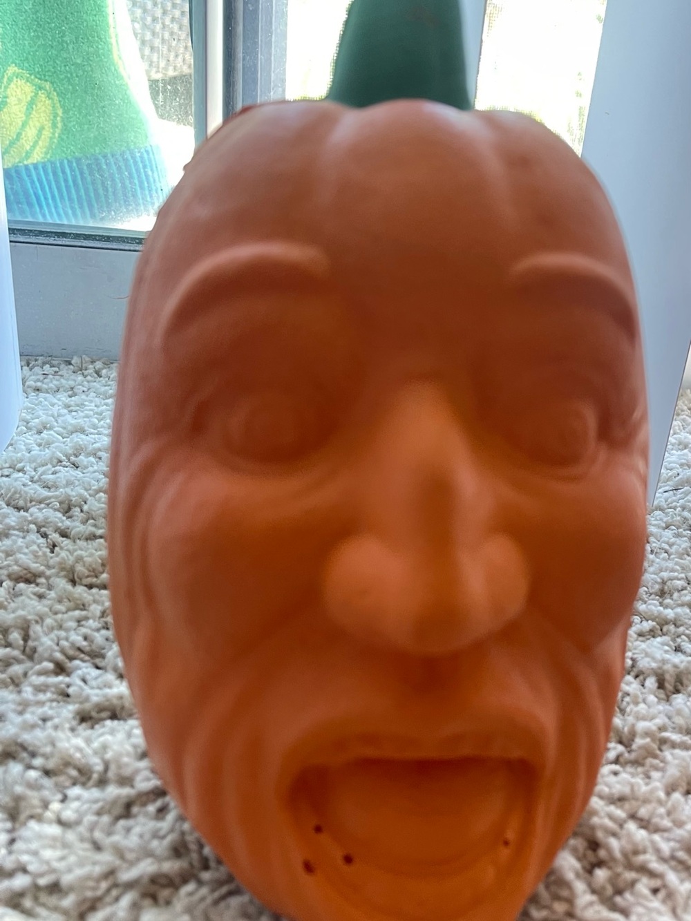 Vintage 1988 L&L Designs Grumpkins Foam Pumpkin Halloween Décor Grumpy Face